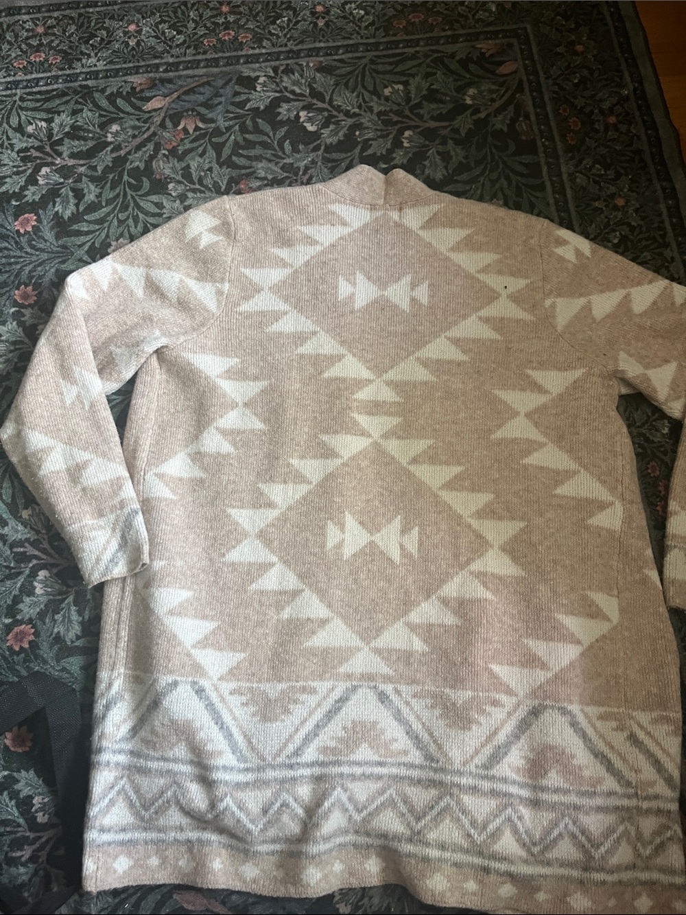 Frye Beige & Cream Aztec-Pattern Open Cardigan - Picture 5 of 5